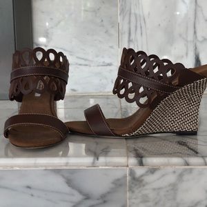 Manola Blahnik wedge sandal/ mule